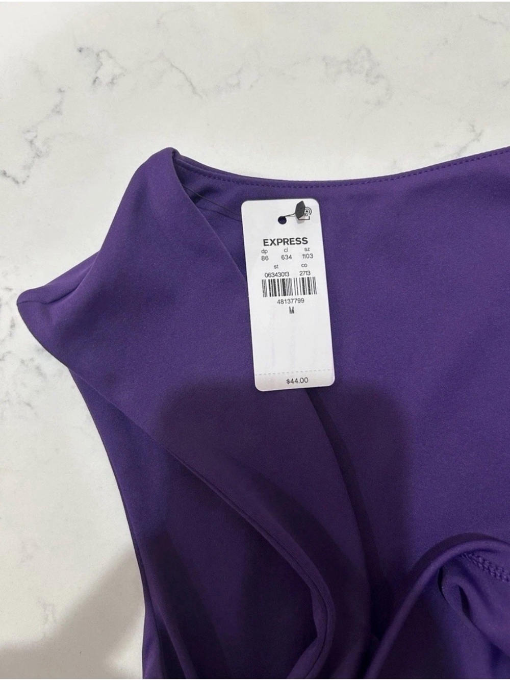 Express Body Contour Purple Boat Neck Tank Top Size M NWT - Picture 5 of 7